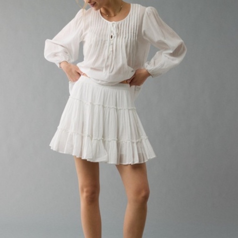 NWT • American Eagle • High-Waist Tiered Mini Skirt •